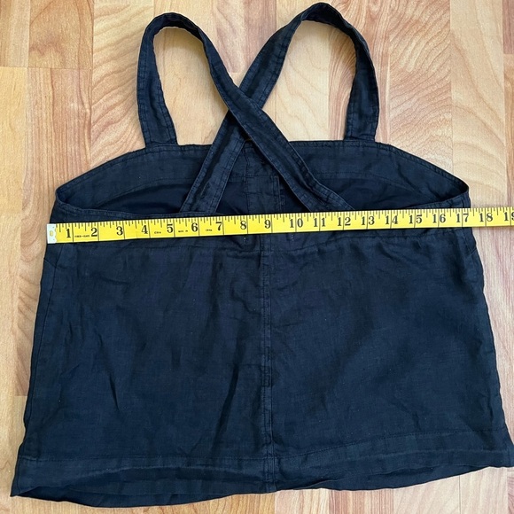 Alex Mill Black Linen Button Front Tank Top w Adjustable Straps - Picture 2 of 8